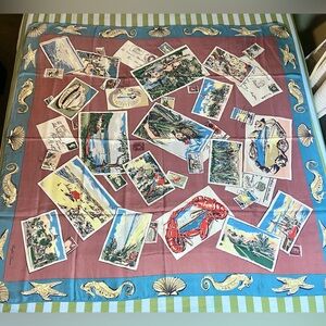 Rare Vintage Ralph Lauren Postcards Silk Scarf BNWTs